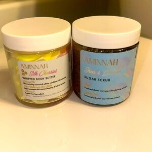 💕AMINNAH Shea & Lanolin Sugar Scrub & Silk Cherries Whipped Body Butter💕